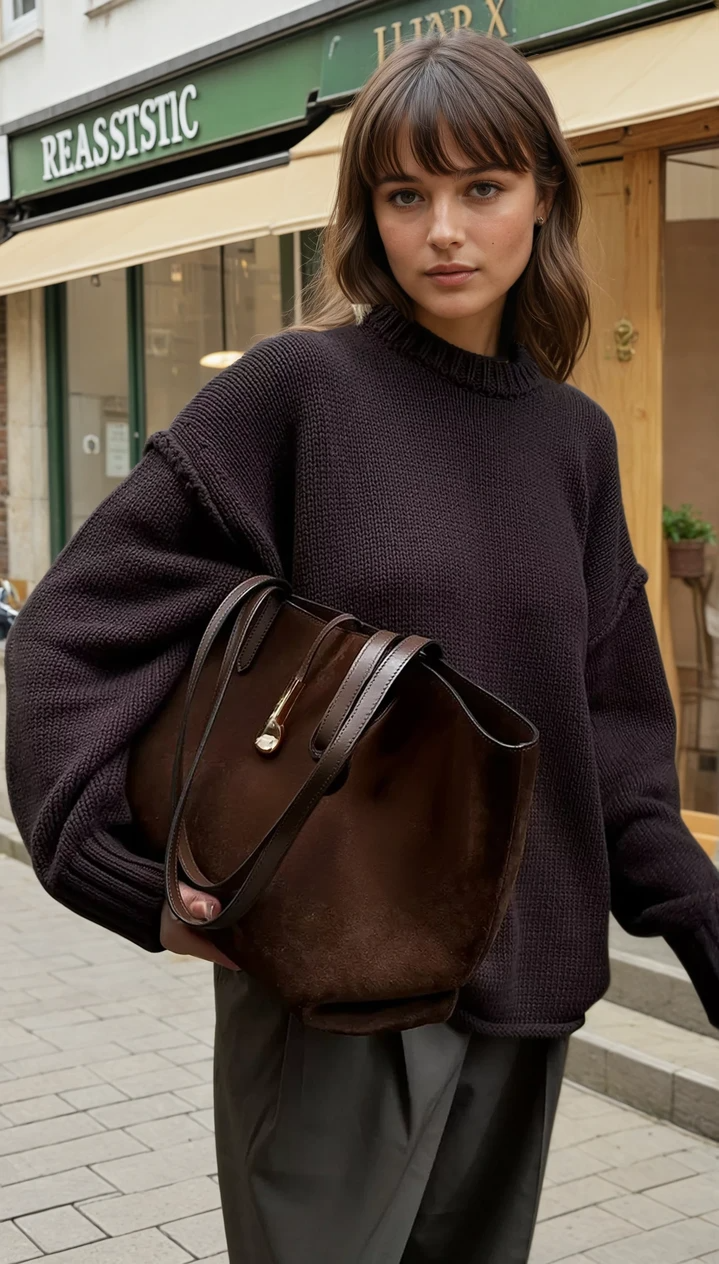 JERSEY DE CUELLO REDONDO MARRÓN