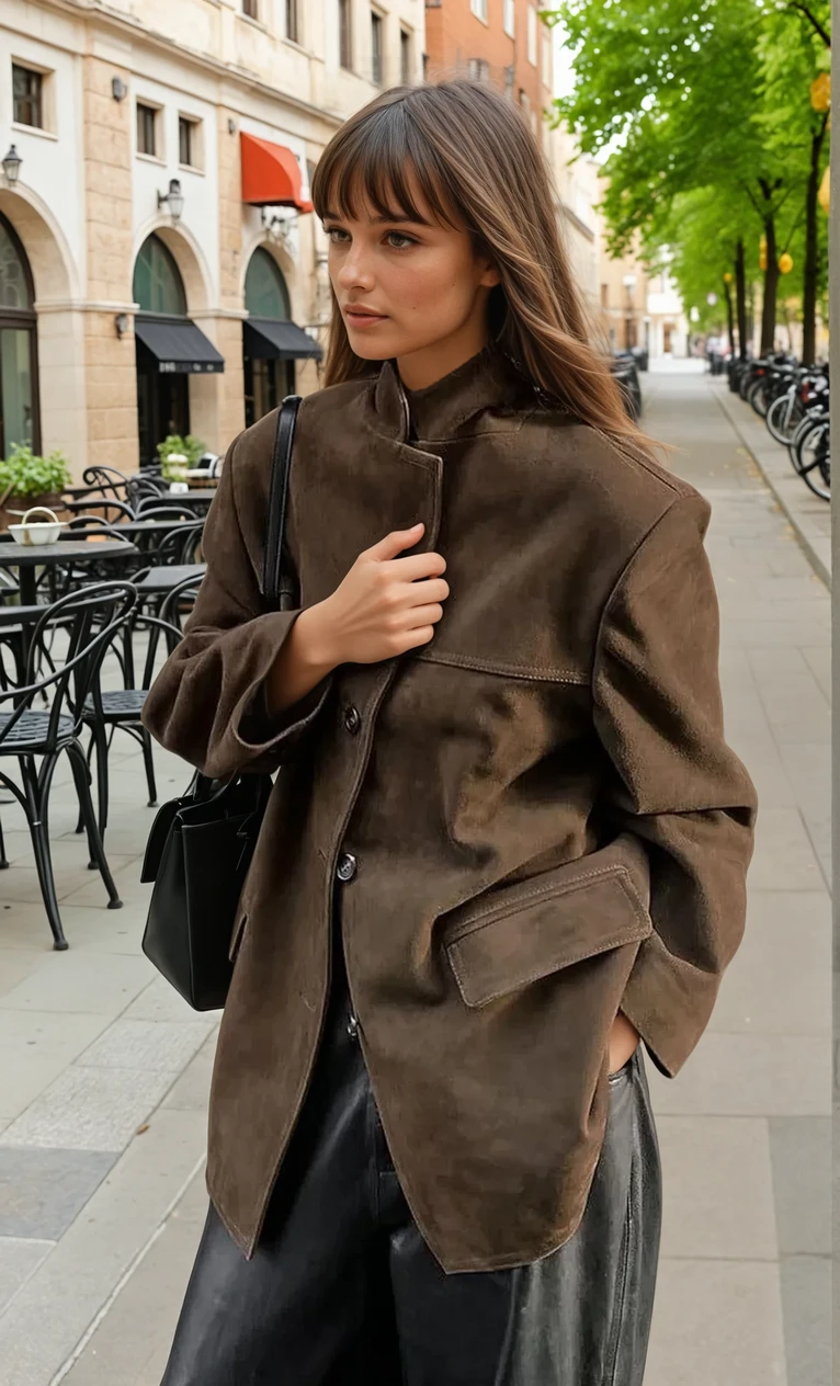 CHAQUETA CON CUELLO DE SOLAPA Y BOTONES