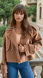 ABRIGO CON SOLAPA Y HOMBROS CAÍDOS