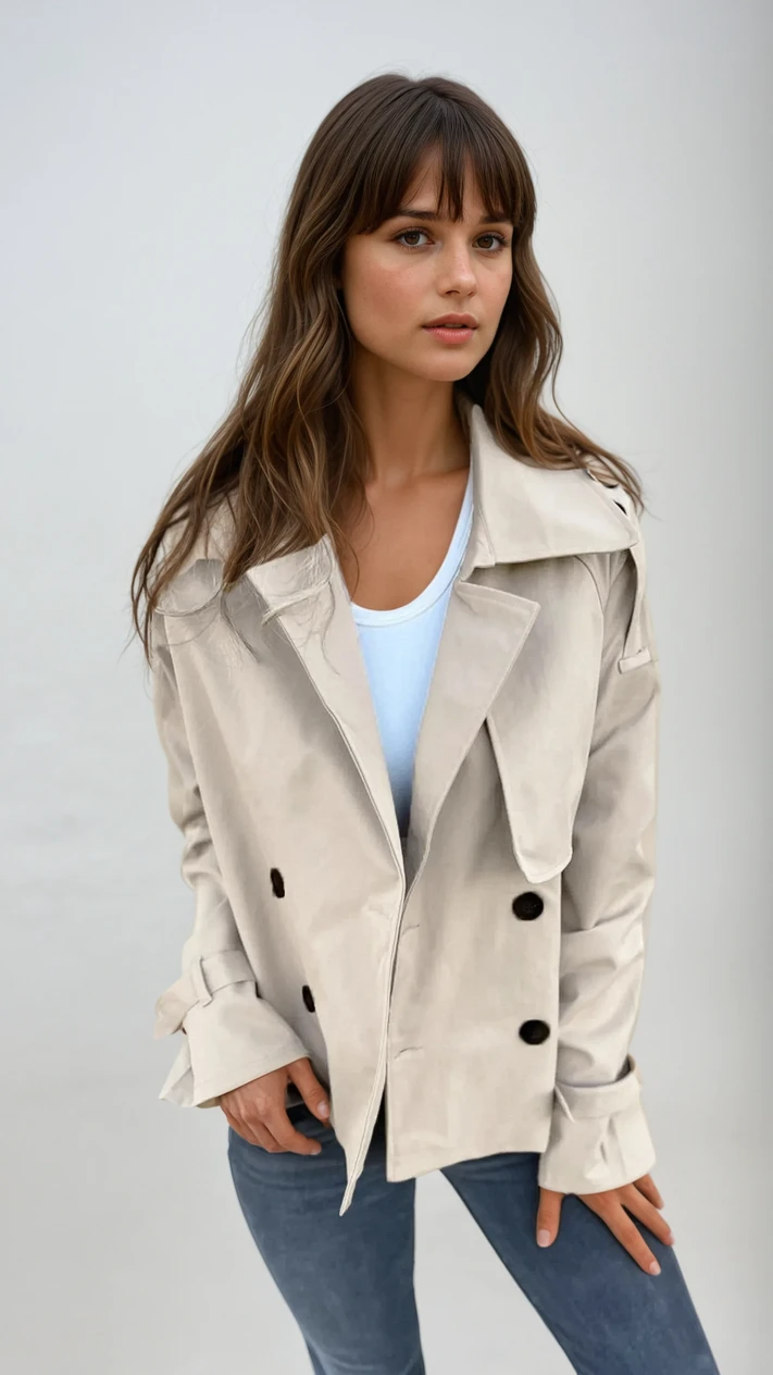 CHAQUETA TRENCH DE MANGA LARGA CON BOTONES