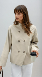 CHAQUETA CRUZADA DE MANGA LARGA