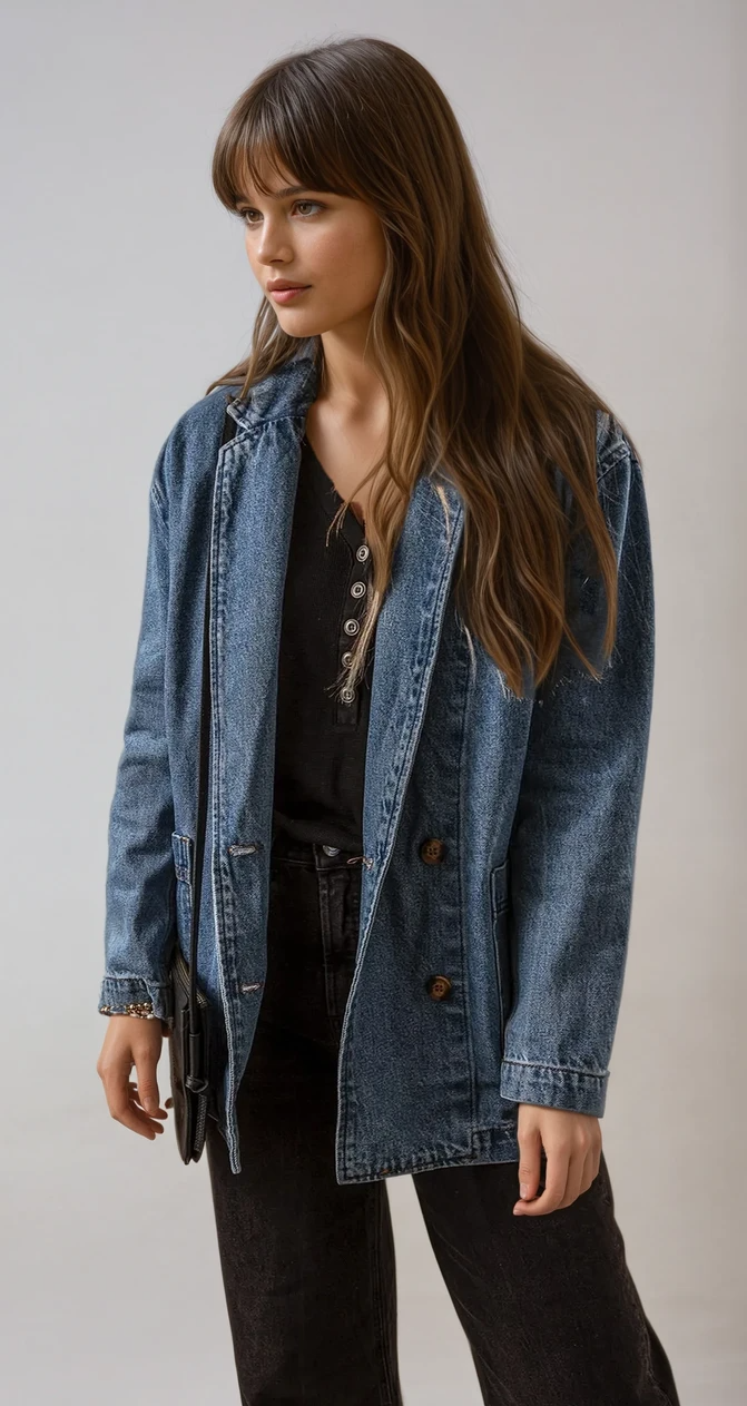 CHAQUETA VAQUERA DE MANGA LARGA CON BOLSILLOS